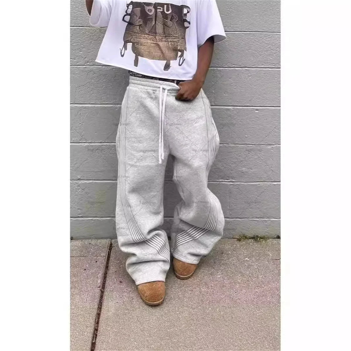 Unisex Striped Straight Leg Sweatpants - Harajuku Streetwear