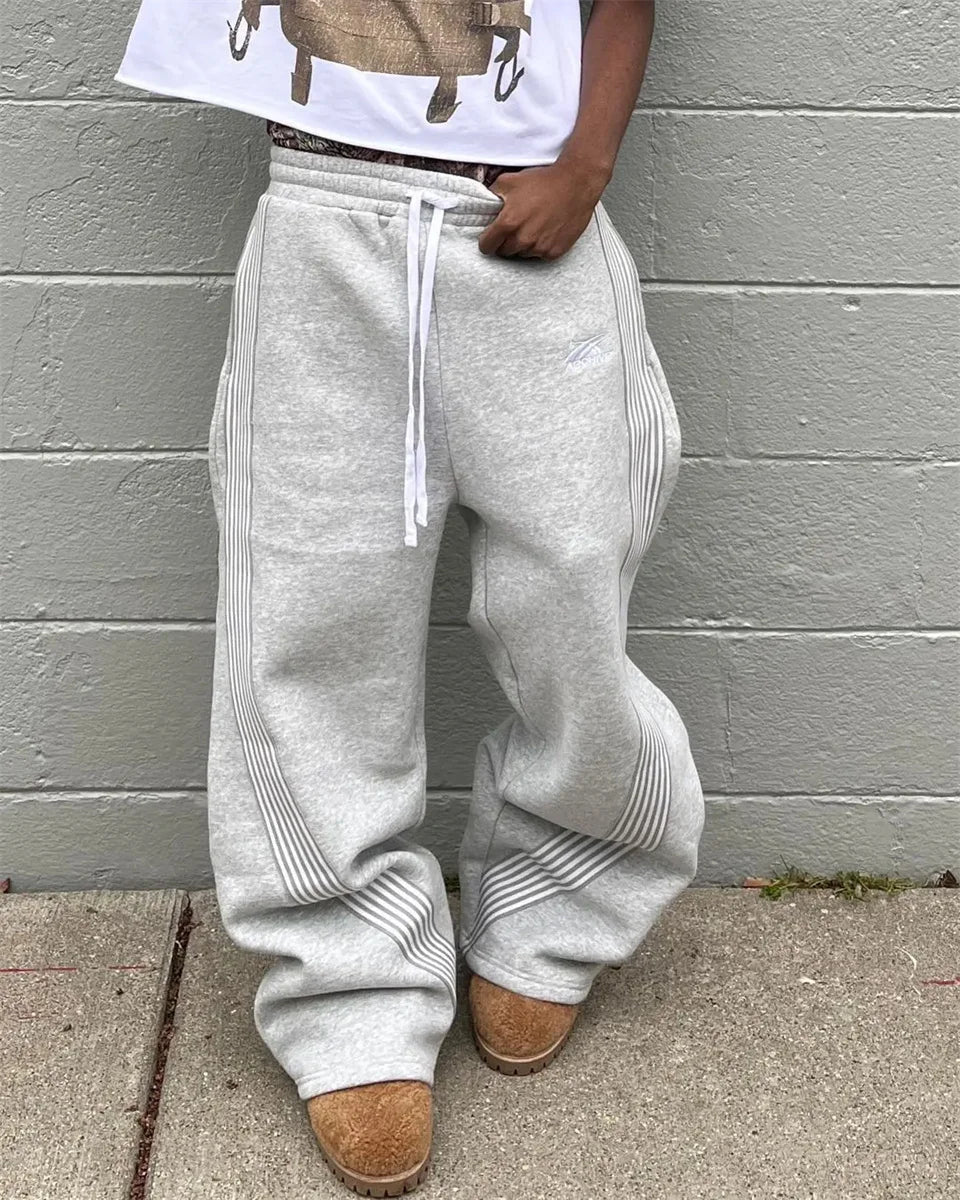 Unisex Striped Straight Leg Sweatpants - Harajuku Streetwear