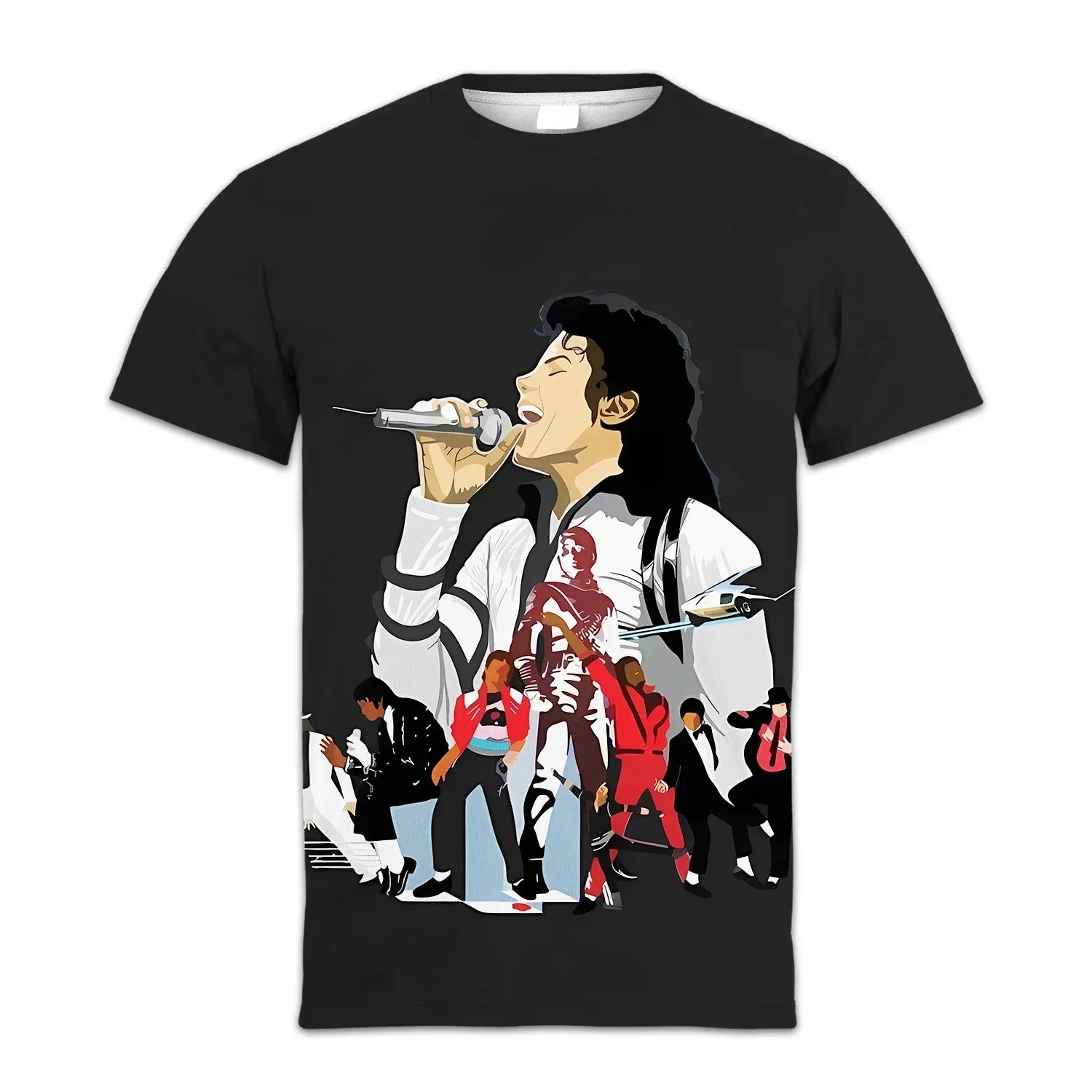 2025 T-shirt Singer Michael Jackson 3D Printed Casual Fashion Oversized Crew-neck T-shirt for Men and Women with Short Sleeves