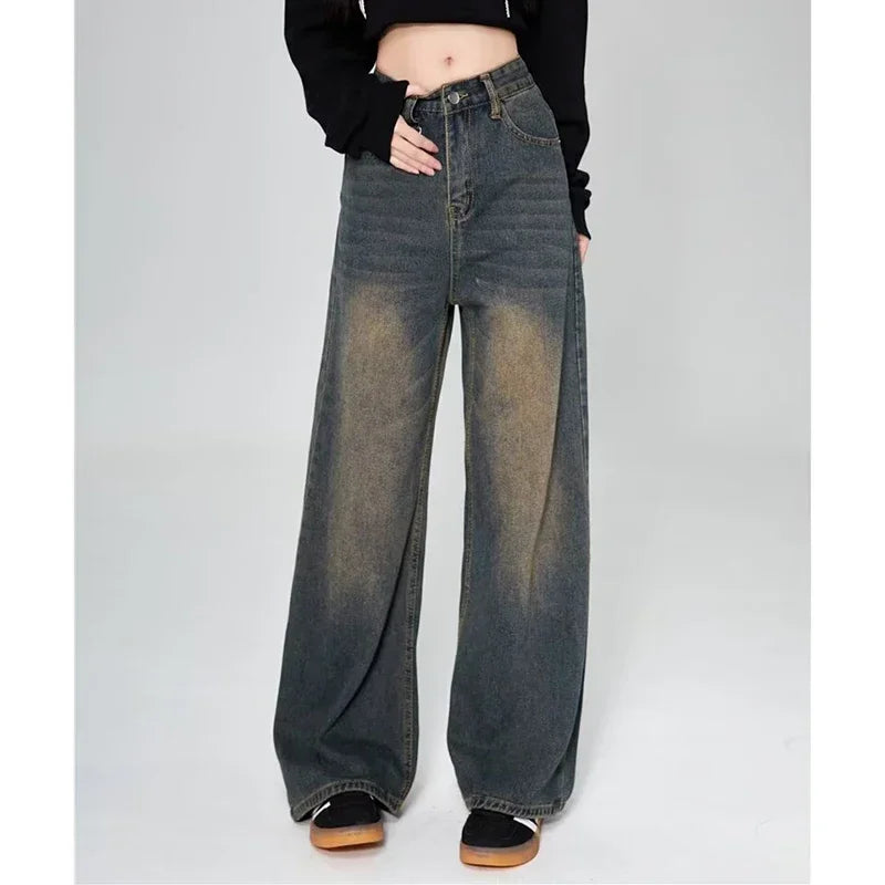 Unisex Vintage Baggy Wide Leg Jeans - American Style