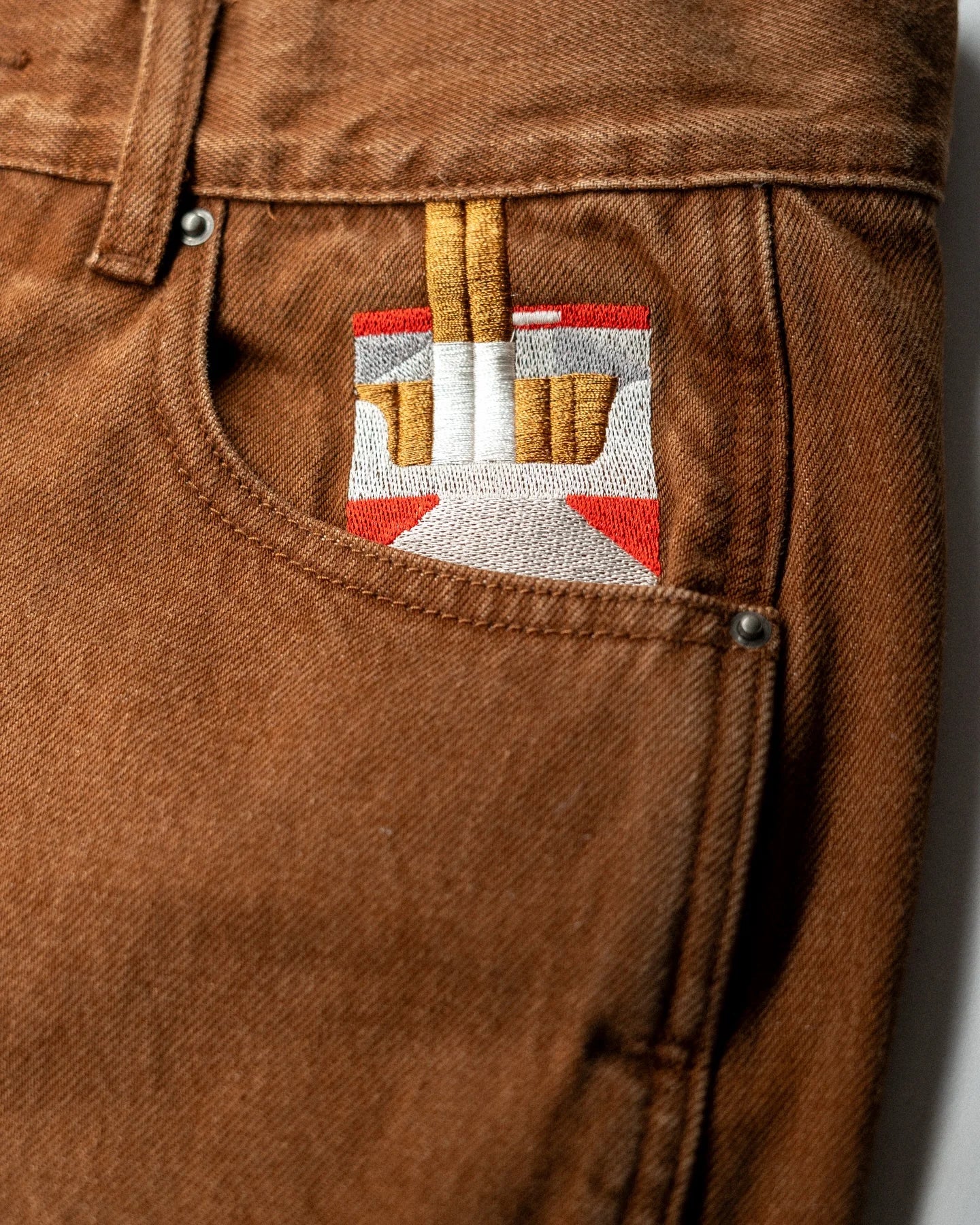 American Retro Punk Embroidered Jeans