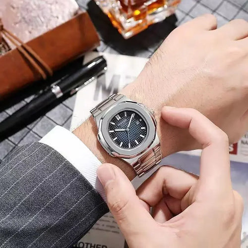 Men's Luxury Stainless Steel Quartz Watch - Big Dial with