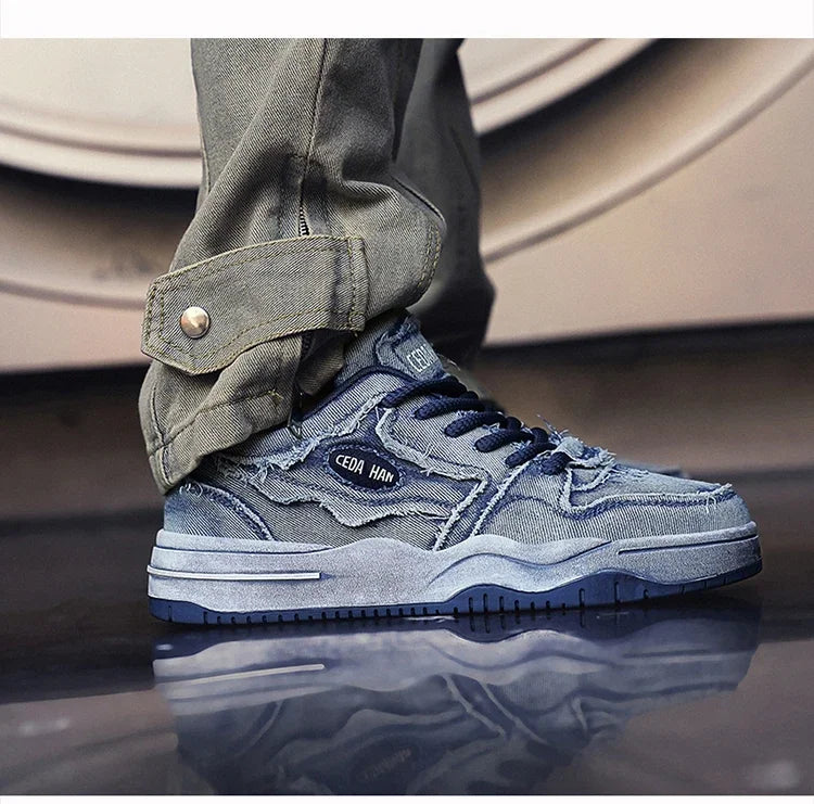 Men's Retro Denim Skateboarding Shoes