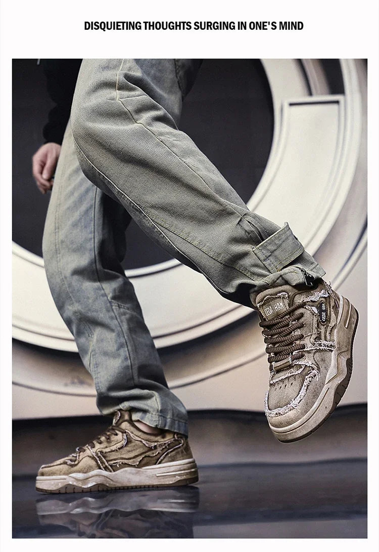 Men's Retro Denim Skateboarding Shoes