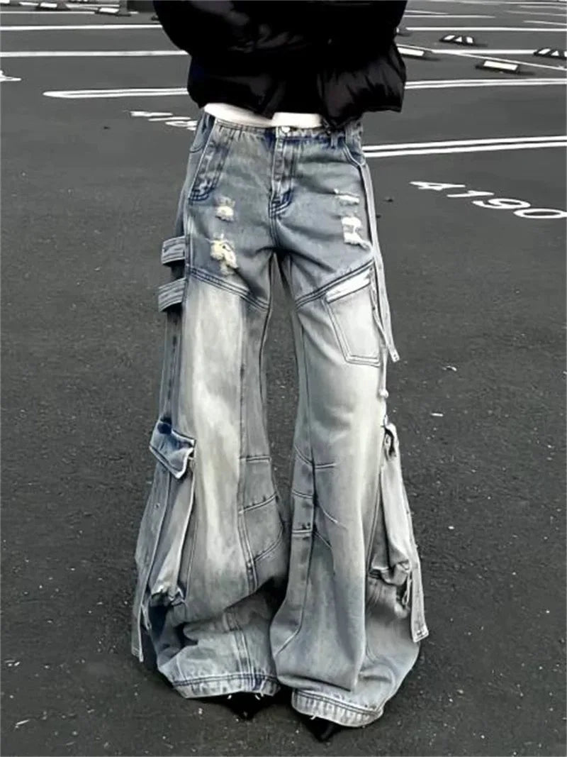 Women's Y2K High Waisted Wide Leg Jeans