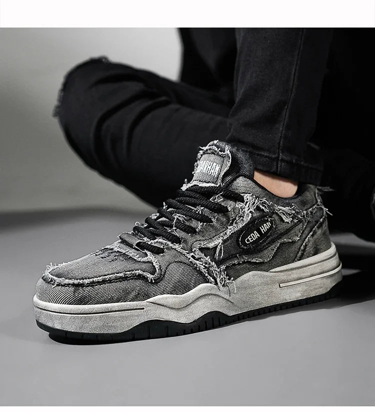 Men's Retro Denim Skateboarding Shoes