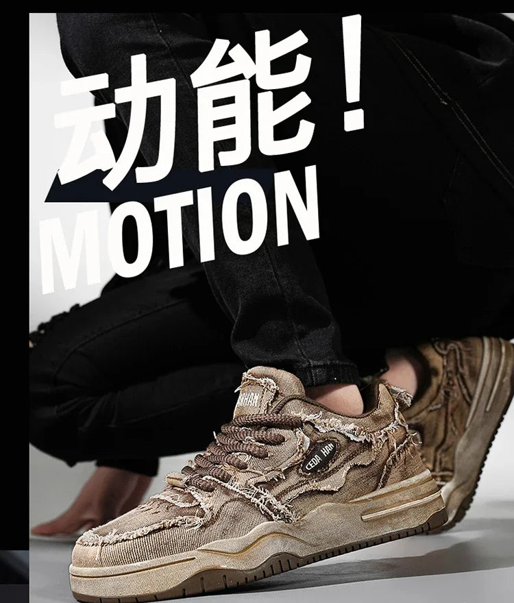 Men's Retro Denim Skateboarding Shoes