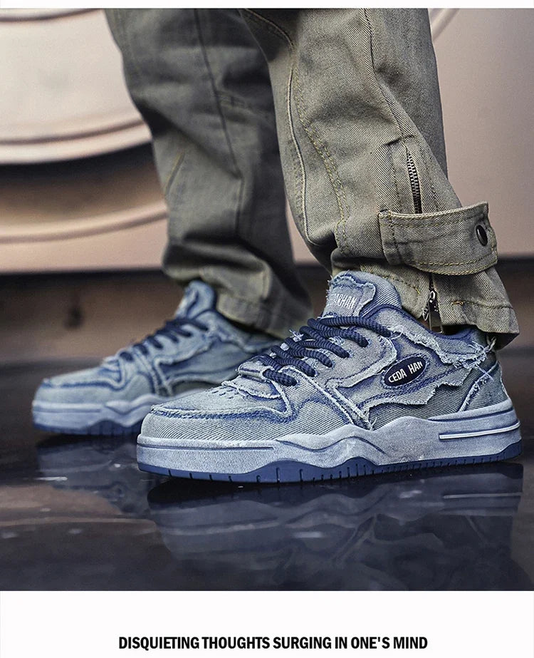 Men's Retro Denim Skateboarding Shoes