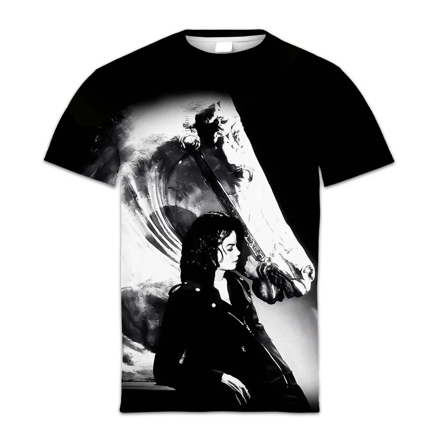 2025 T-shirt Singer Michael Jackson 3D Printed Casual Fashion Oversized Crew-neck T-shirt for Men and Women with Short Sleeves
