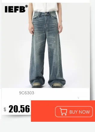 Men's Old Blue Washed Denim Jeans - Loose Wide Leg