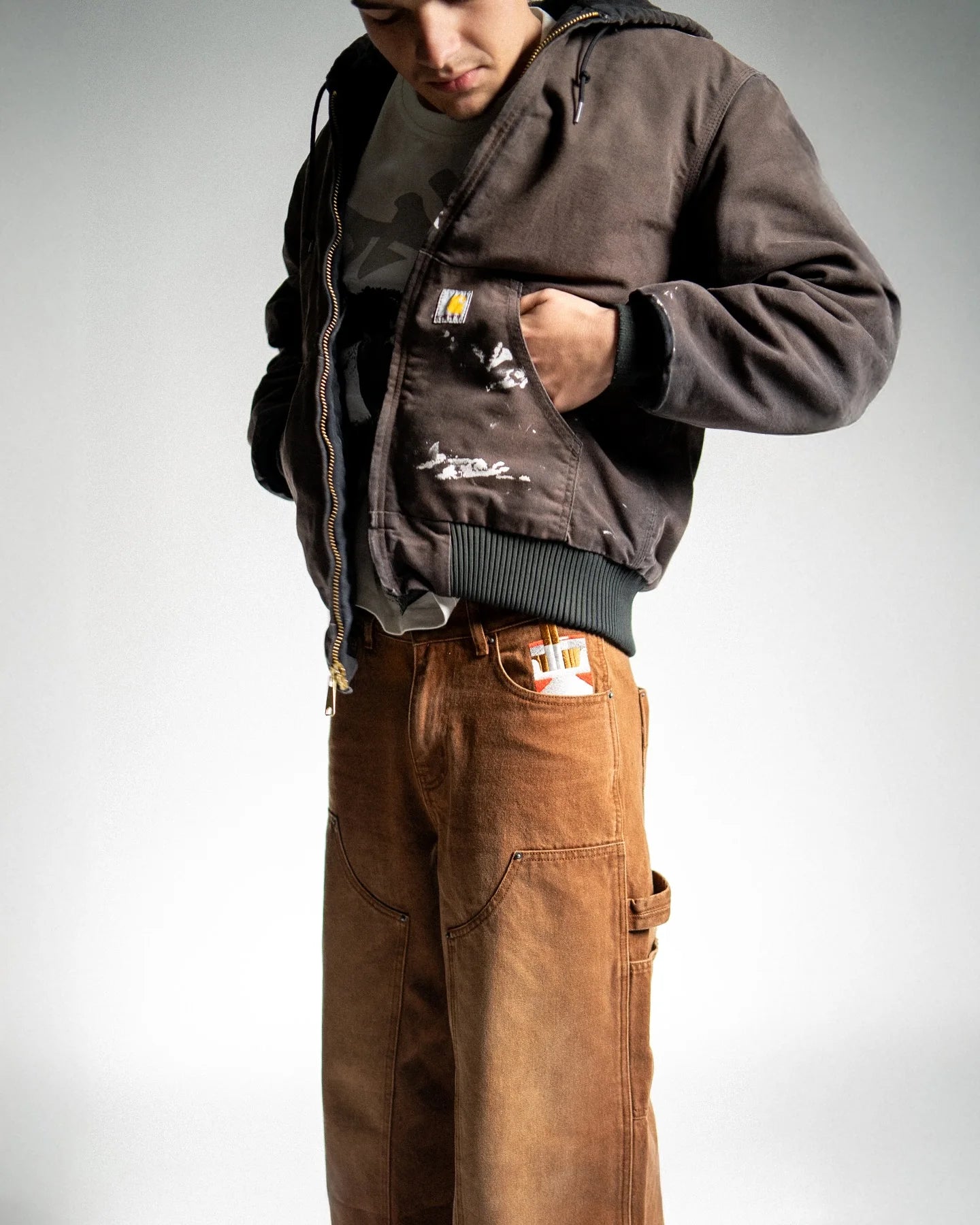 American Retro Punk Embroidered Jeans