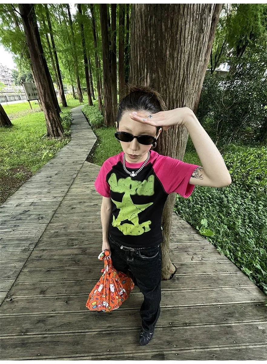 Women's Vintage Embroidered Black Baggy Jeans - Y2K Streetwear