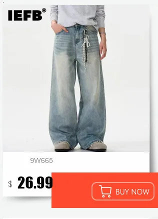 Men's Old Blue Washed Denim Jeans - Loose Wide Leg