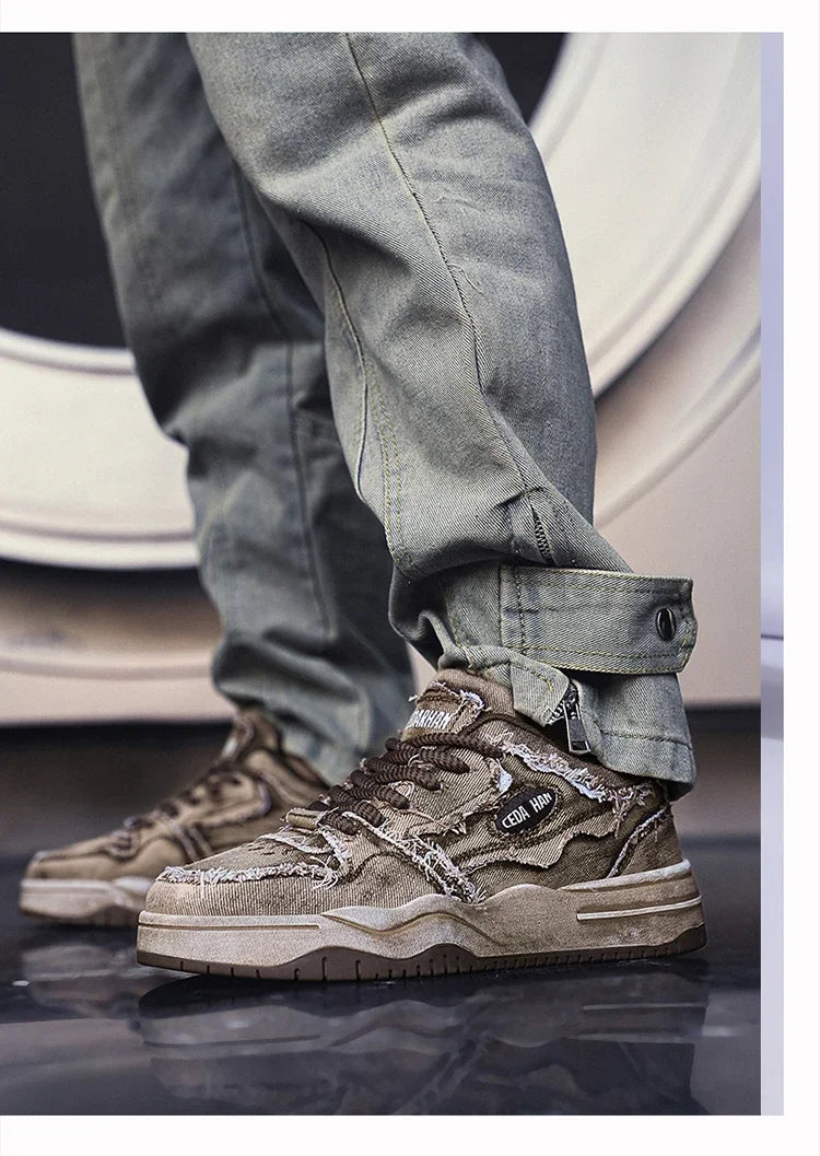 Men's Retro Denim Skateboarding Shoes