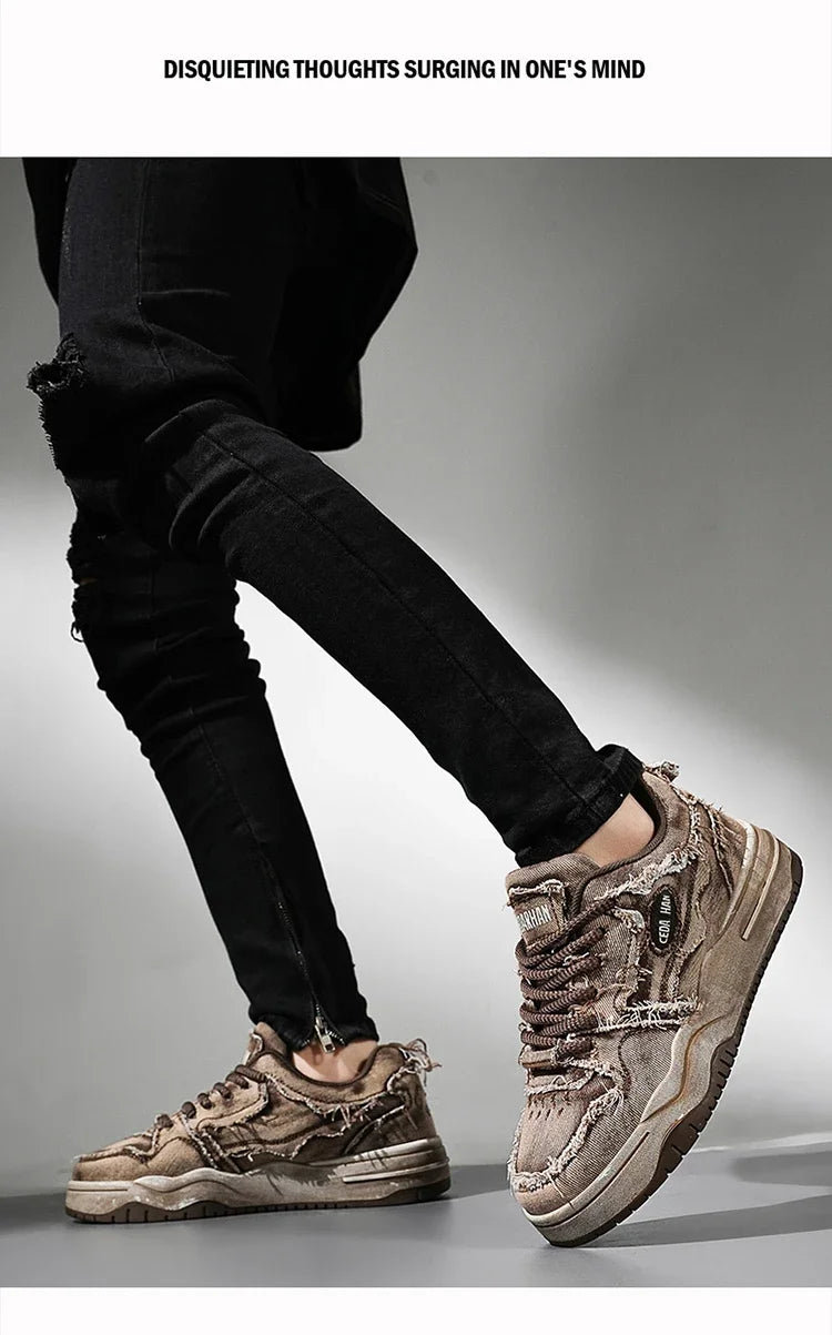 Men's Retro Denim Skateboarding Shoes