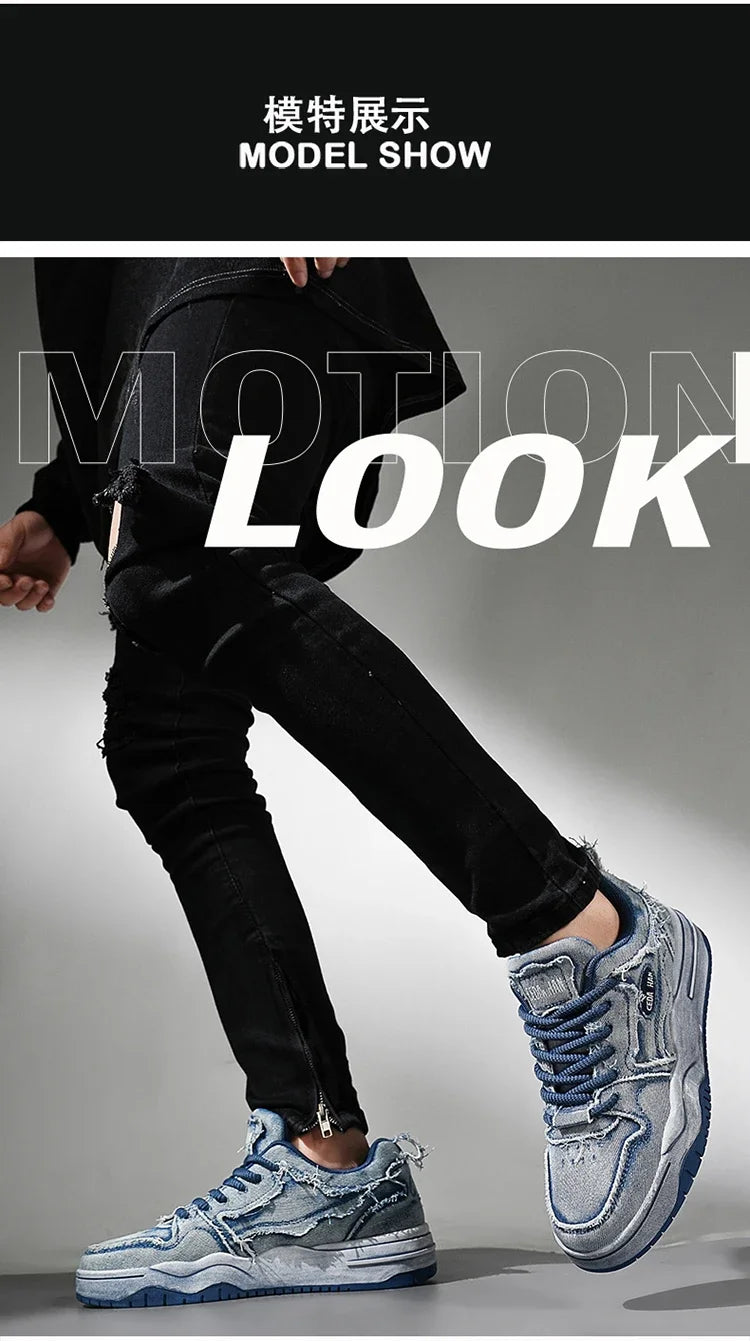 Men's Retro Denim Skateboarding Shoes