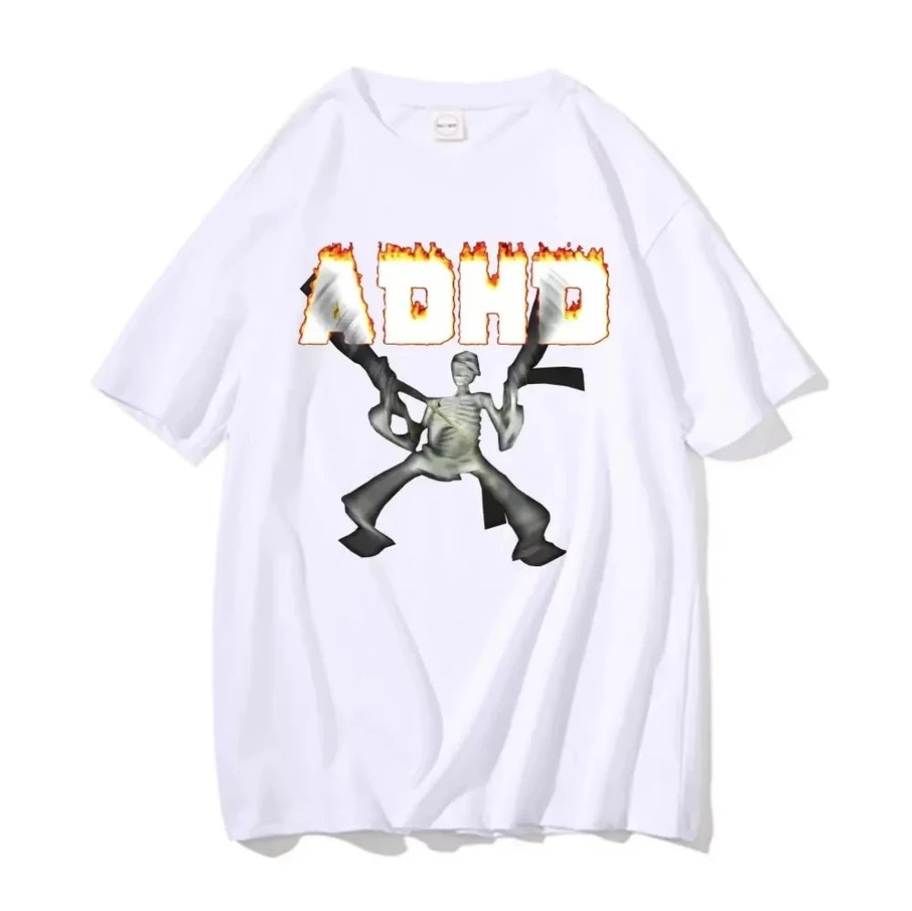ADHD Skeleton Meme Vintage T Shirt