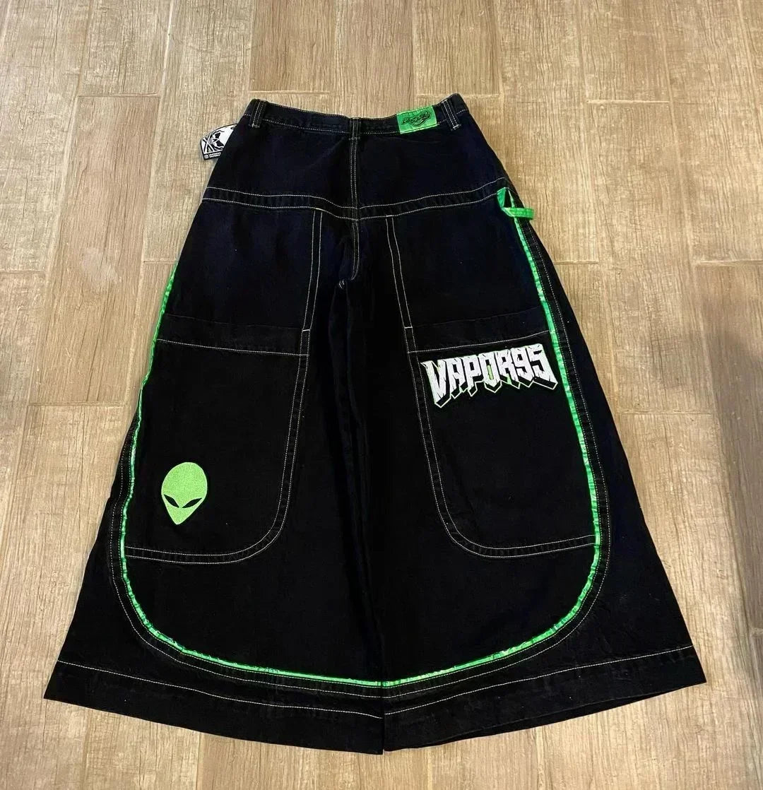 American Retro Punk Embroidered Jeans