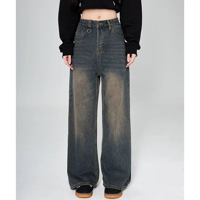 Unisex Vintage Baggy Wide Leg Jeans - American Style