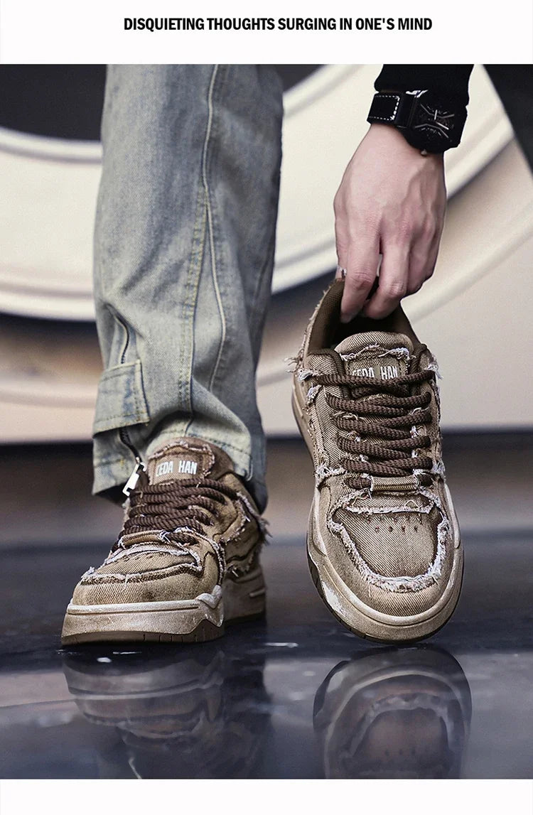 Men's Retro Denim Skateboarding Shoes