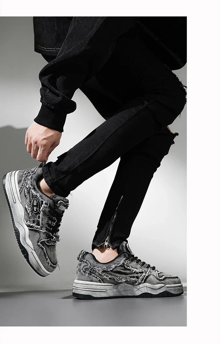 Men's Retro Denim Skateboarding Shoes