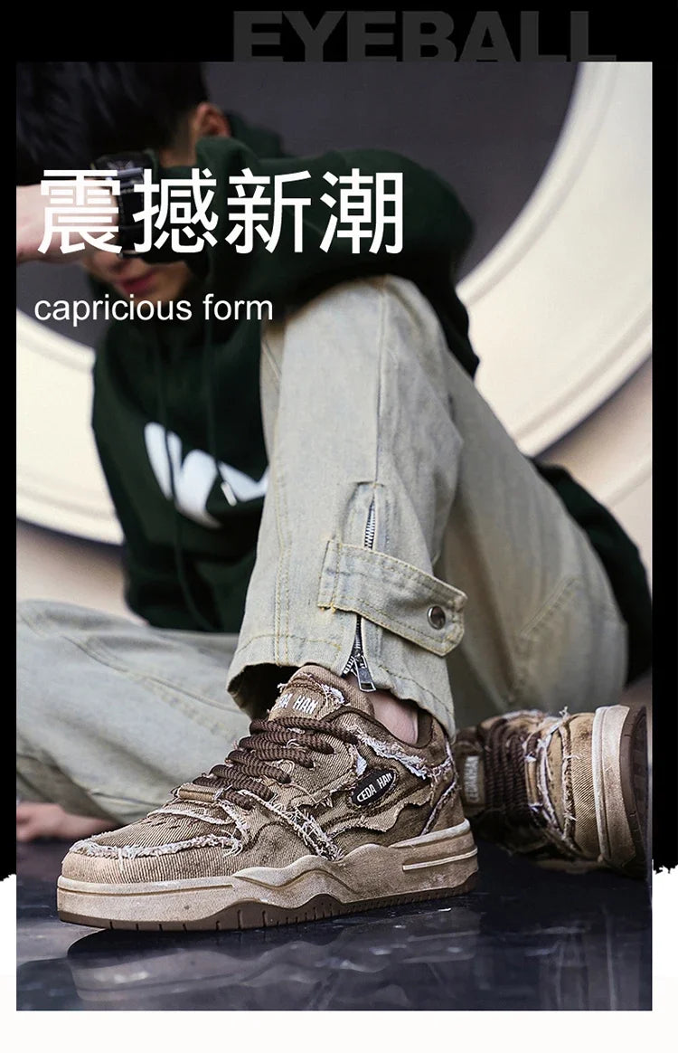 Men's Retro Denim Skateboarding Shoes