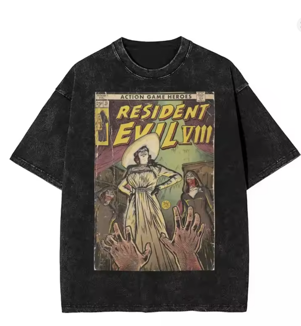 Residents Evils Biohazard 3 T Shirt Washed Short Sleeve Harajuku T-Shirts Horror Game Fashion Men Women Tops Graphic Tops Tees
