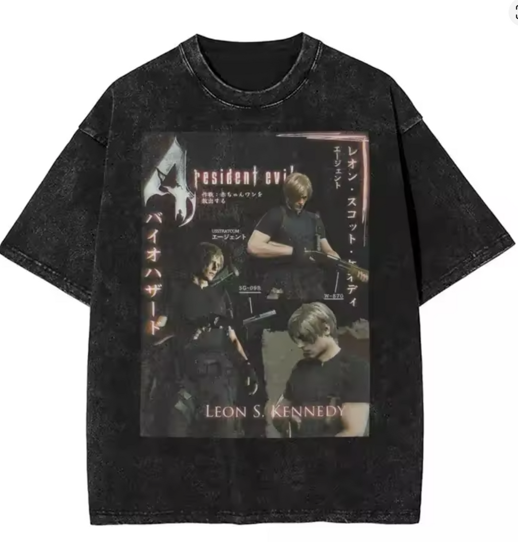 Residents Evils Biohazard 3 T Shirt Washed Short Sleeve Harajuku T-Shirts Horror Game Fashion Men Women Tops Graphic Tops Tees