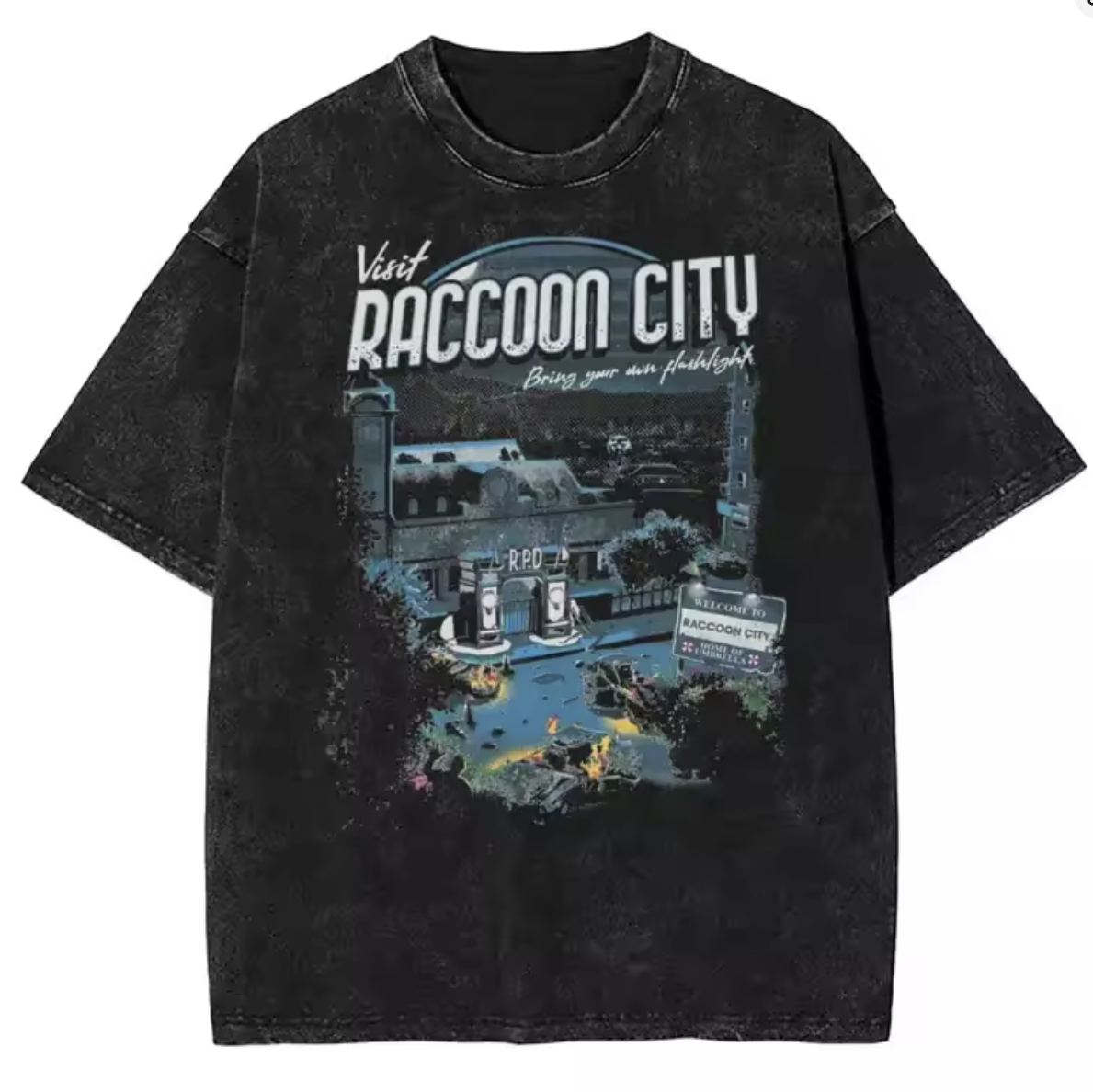 Residents Evils Biohazard 3 T Shirt Washed Short Sleeve Harajuku T-Shirts Horror Game Fashion Men Women Tops Graphic Tops Tees