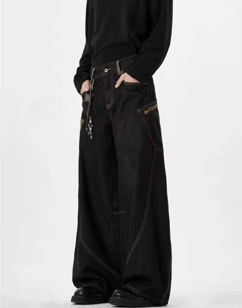 Y2k Baggy Jeans for Men Women Wide Leg Skater Grunge Pants Loose Fit Barrel Jeans Hip Hop Denim Pants Streetwear