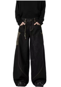 Y2k Baggy Jeans for Men Women Wide Leg Skater Grunge Pants Loose Fit Barrel Jeans Hip Hop Denim Pants Streetwear