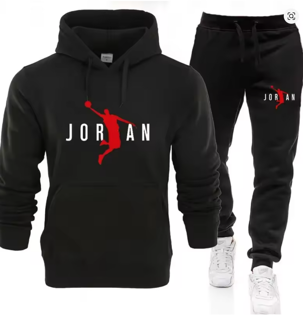 Fashionable men's sportswear set 2025 Spring and Autumn New outdoor men's casual pullover + jogging Pants two-piece set