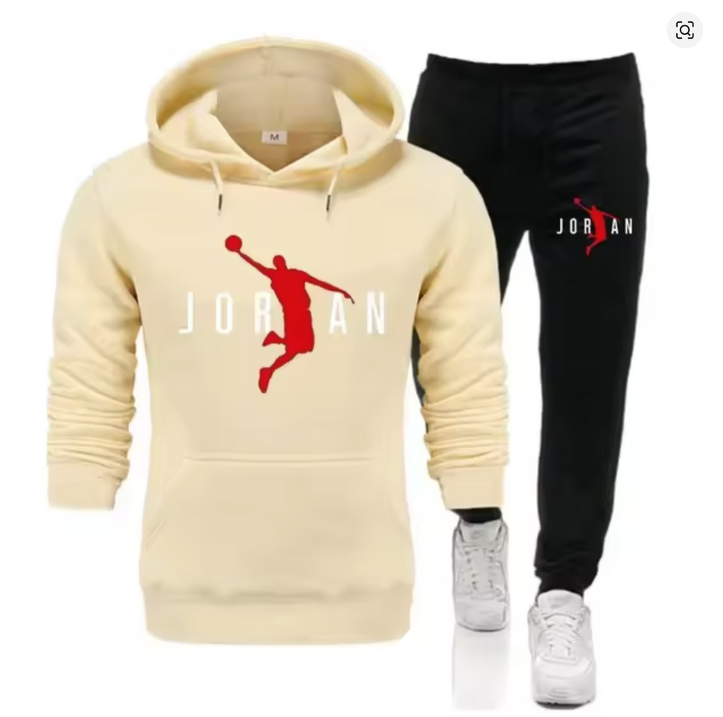 Fashionable men's sportswear set 2025 Spring and Autumn New outdoor men's casual pullover + jogging Pants two-piece set