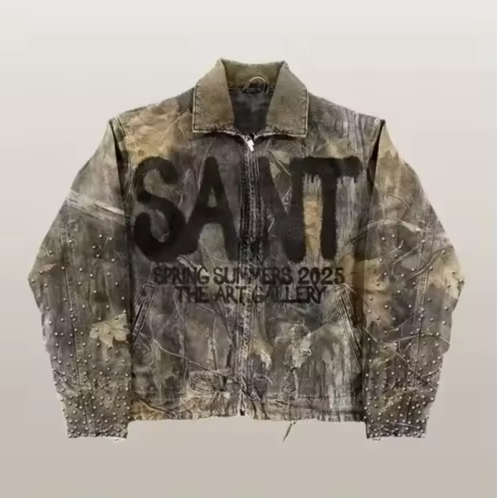 Street Style American Y2K Retro Rivet Leather Jacket Mens Letter Embroidered Hollow Oversized Coat Punk Rock Motorcycle Clothing