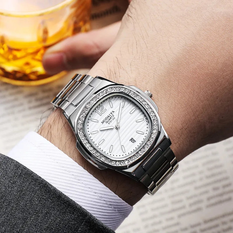 Men's Luxury Stainless Steel Quartz Watch - Big Dial with